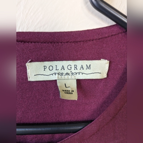 POLAGRAM faux-wrap Maxi dress, maroon/purple, size L - Picture 6 of 8